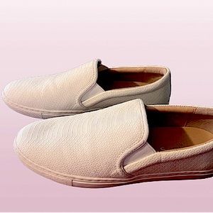 J/ Slides White Genuine Leather Crocodile Slip On Sneakers Women’s 8.5